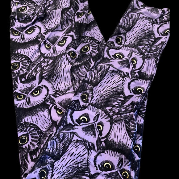 LuLaRoe Purple Owl Print Leggings - Picture 1 of 1